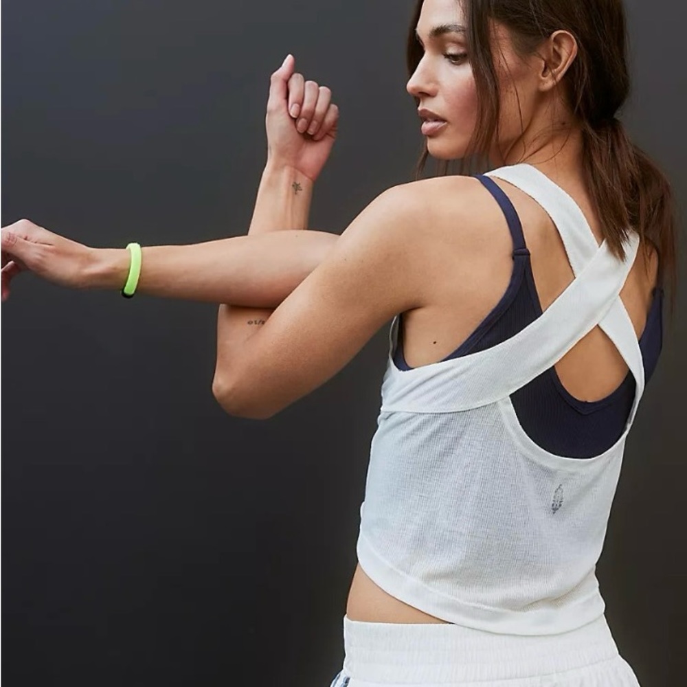 NWOT Free People Movement Keep Away Tank in white - Picture 5 of 5